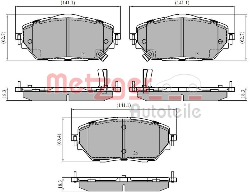METZGER AUTOTEILE 1170854 Brake Pad Set, disc brake