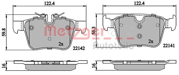 METZGER AUTOTEILE 1170862 Brake Pad Set, disc brake