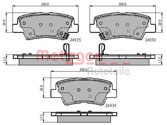 METZGER AUTOTEILE 1170863 Brake Pad Set, disc brake