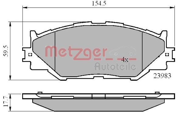 METZGER AUTOTEILE 1170867 Brake Pad Set, disc brake