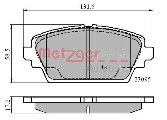 METZGER AUTOTEILE 1170870 Brake Pad Set, disc brake