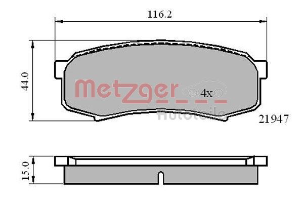 METZGER AUTOTEILE 1170871 Brake Pad Set, disc brake