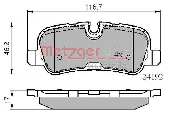 METZGER AUTOTEILE 1170877 Brake Pad Set, disc brake