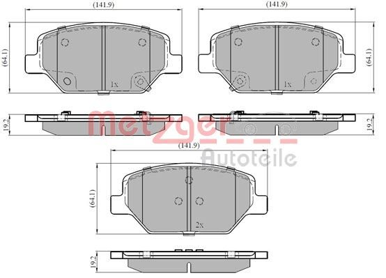METZGER AUTOTEILE 1170880 Brake Pad Set, disc brake