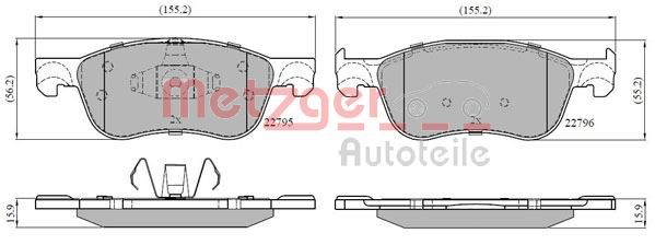 METZGER AUTOTEILE 1170891 Brake Pad Set, disc brake