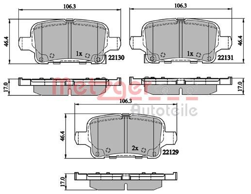 METZGER AUTOTEILE 1170892 Brake Pad Set, disc brake