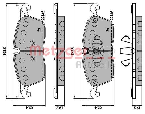 METZGER AUTOTEILE 1170893 Brake Pad Set, disc brake