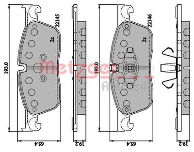 Brake Pad Set, disc brake METZGER AUTOTEILE 1170893