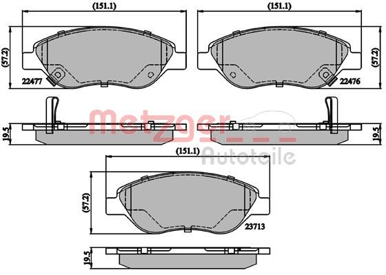 METZGER AUTOTEILE 1170897 Brake Pad Set, disc brake