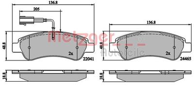 Brake Pad Set, disc brake METZGER AUTOTEILE 1170899
