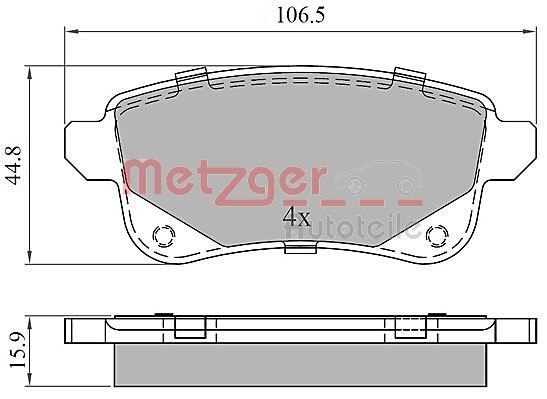 METZGER AUTOTEILE 1170909 Brake Pad Set, disc brake
