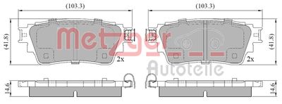 Brake Pad Set, disc brake METZGER AUTOTEILE 1170913