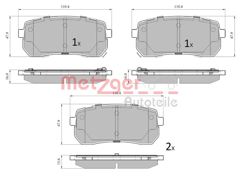 METZGER AUTOTEILE 1170914 Brake Pad Set, disc brake