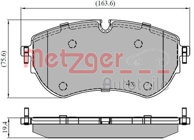 Brake Pad Set, disc brake METZGER AUTOTEILE 1170921