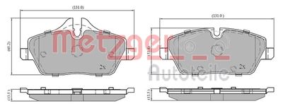 Brake Pad Set, disc brake METZGER AUTOTEILE 1170926