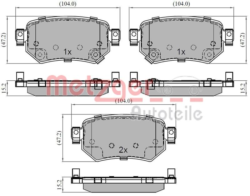 METZGER AUTOTEILE 1170933 Brake Pad Set, disc brake