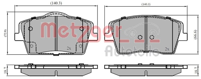 METZGER AUTOTEILE 1170934 Brake Pad Set, disc brake