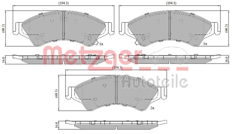 METZGER AUTOTEILE 1170946 Brake Pad Set, disc brake