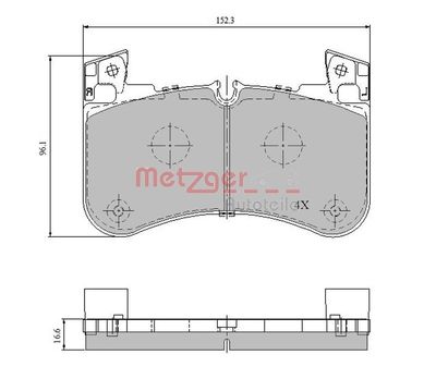 Brake Pad Set, disc brake METZGER AUTOTEILE 1170947
