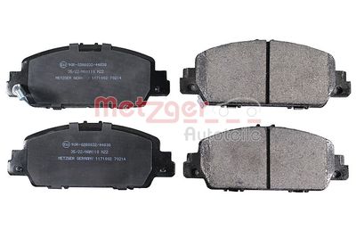 Brake Pad Set, disc brake METZGER AUTOTEILE 1171002