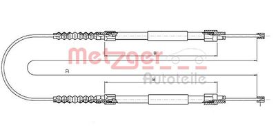 Cable Pull, parking brake METZGER AUTOTEILE 1171.11
