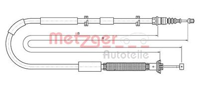 Cable Pull, parking brake METZGER AUTOTEILE 12.0723