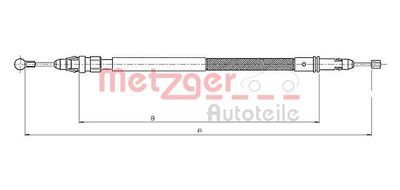 Cable Pull, parking brake METZGER AUTOTEILE 12.0744