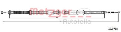 Cable Pull, parking brake METZGER AUTOTEILE 12.0768
