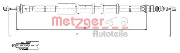 METZGER AUTOTEILE 1651.22 Cable Pull, parking brake