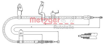 Cable Pull, parking brake METZGER AUTOTEILE 17.0585