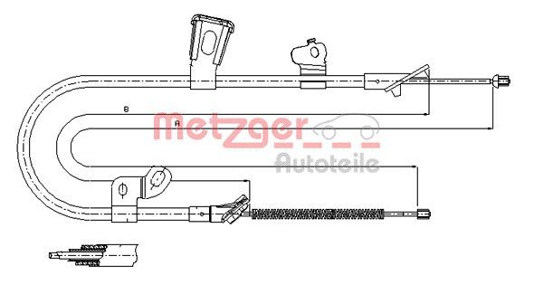 METZGER AUTOTEILE 17.1078 Cable Pull, parking brake