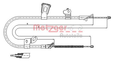Cable Pull, parking brake METZGER AUTOTEILE 17.1078