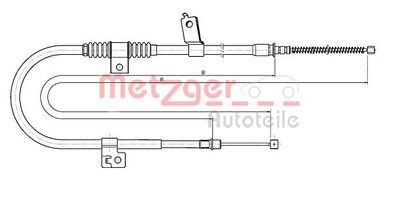 Cable Pull, parking brake METZGER AUTOTEILE 17.2291