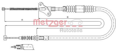 Cable Pull, parking brake METZGER AUTOTEILE 17.2721