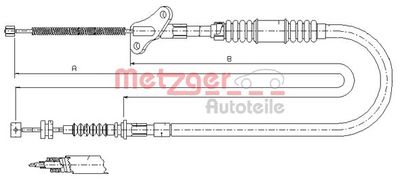 Cable Pull, parking brake METZGER AUTOTEILE 17.2722