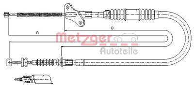 Cable Pull, parking brake METZGER AUTOTEILE 17.2723