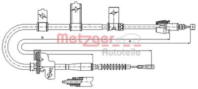 Cable Pull, parking brake METZGER AUTOTEILE 17.6021