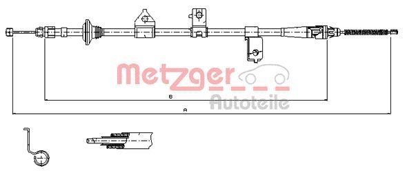 METZGER AUTOTEILE 17.6027 Cable Pull, parking brake
