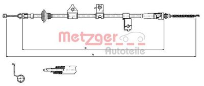 Cable Pull, parking brake METZGER AUTOTEILE 17.6027