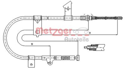 Cable Pull, parking brake METZGER AUTOTEILE 17.0002