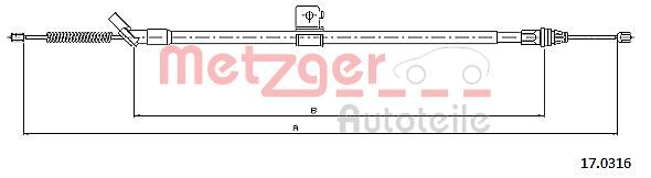 METZGER AUTOTEILE 17.0316 Cable Pull, parking brake