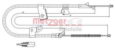 Cable Pull, parking brake METZGER AUTOTEILE 17.1079