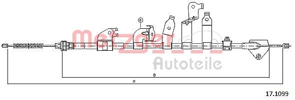 METZGER AUTOTEILE 17.1099 Cable Pull, parking brake