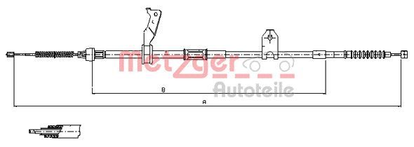 METZGER AUTOTEILE 17.1482 Cable Pull, parking brake