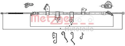 Cable Pull, parking brake METZGER AUTOTEILE 17.1566