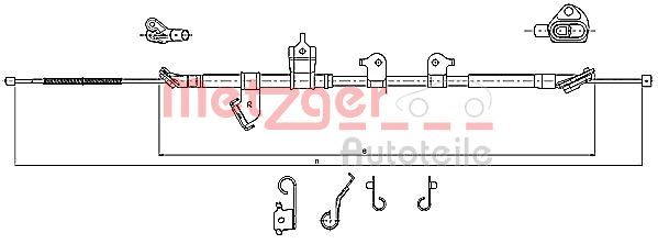 METZGER AUTOTEILE 17.1567 Cable Pull, parking brake