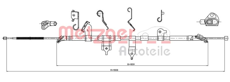METZGER AUTOTEILE 17.1569 Cable Pull, parking brake