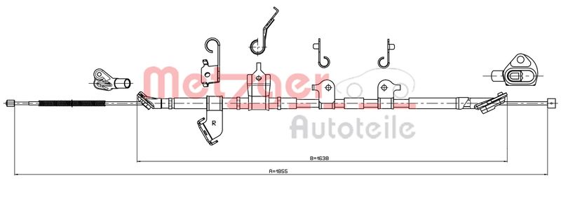 METZGER AUTOTEILE 17.1570 Cable Pull, parking brake