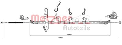 Cable Pull, parking brake METZGER AUTOTEILE 17.1570