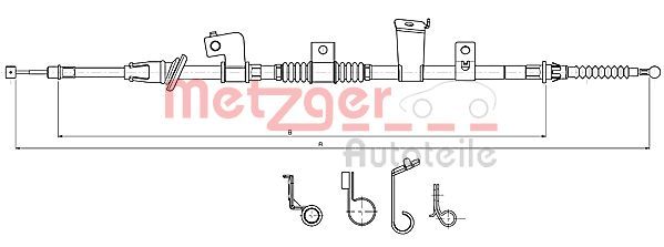METZGER AUTOTEILE 17.2301 Cable Pull, parking brake